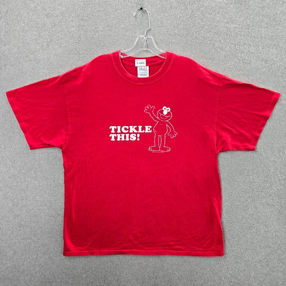 VINTAGE Sesame Street Men Shirt XL Read Elmo Tickle This Graphic Y2K Tee
